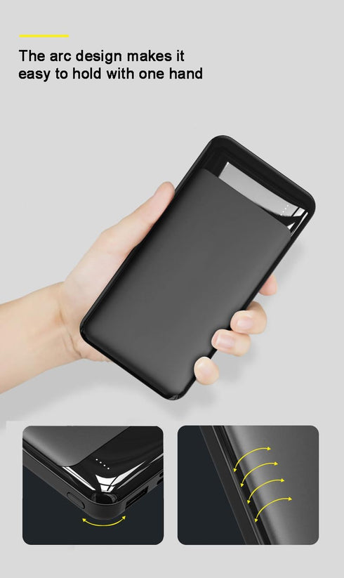 10000 mAh Dual USB Portable Ultra Slim Fast Charging Power Bank for Mobile Phones, Compatible with Android/iOS