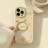 iPhone Case - Cute Caroon Duck with Frog Hat Soft Design (Beige, iPhone 14)