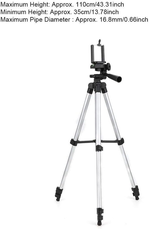Hilitand Phone Tripod Stand, Cell Phone Selfie Stick Tripod with Phone Holder, Compact Size Extendable Aluminum Travel