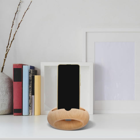 IMIKEYA Sound Amplifying Phone Stand Wooden Cellphone Holder Smartphone Stand Deep Sound Desktop Smartphone Bracket