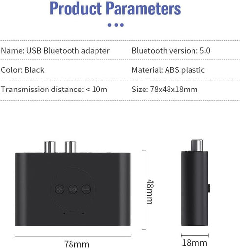 NFC Enabled Bluetooth Audio Receiver, Bluetooth 5.2 Wireless Adapter for Home/Car Stereo, Handsfree Calls, RCA AUX