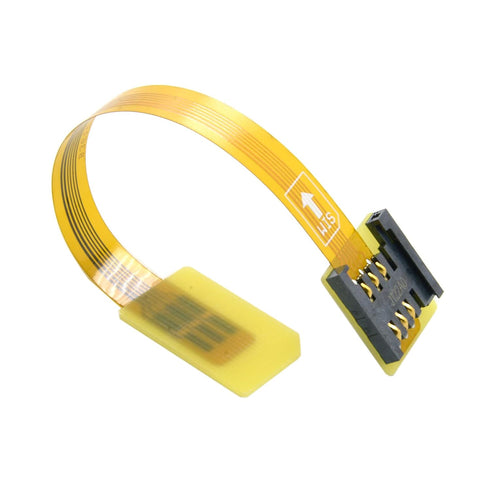 cablecc 10cm GSM CDMA Standard UIM SIM Card Kit Male to Female Extension Soft Flat FPC Cable Extender