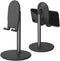 Bright Stone Phone Stand for Desk, Adjustable Cell Phone Holder for 4"-12.9" Phones/Tablet/iPhone/iPad (Black)
