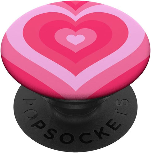Cute Pink Latte Love Coffee Heart Pattern PopSockets Standard PopGrip, Stylish Girly Design