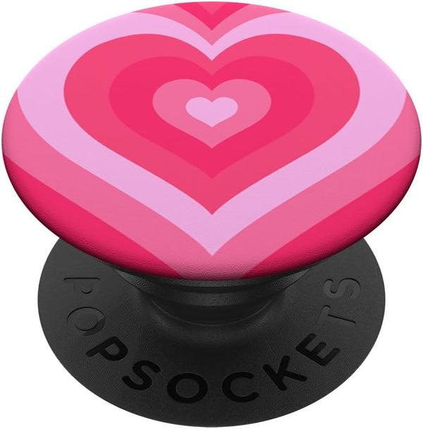 Cute Pink Latte Love Coffee Heart Pattern PopSockets Standard PopGrip, Stylish Girly Design