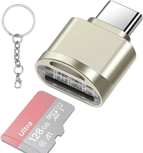 leizhan Type C Micro SD/TF Card Reader with Keychain,USB C to Micro SD