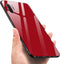 Designed for Samsung Note 10 Plus Cases, Tempered Glass Back + TPU Frame Hybrid Shell, Anti-Drop (Red)