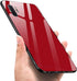 Designed for Samsung Note 10 Plus Cases, Tempered Glass Back + TPU Frame Hybrid Shell, Anti-Drop (Red)