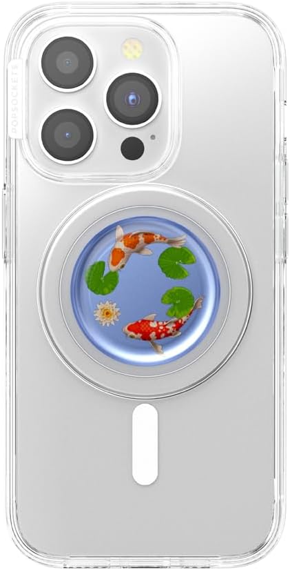 PopSockets Phone Grip Compatible with MagSafe, Phone Holder - Koi Pond, Wireless Charging Compatible