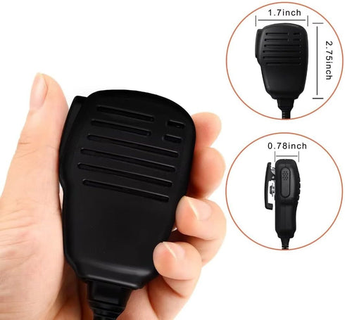 SAMCOM Walkie Talkie Speaker Mic, 2 Pin K Type Handheld Two Way Radios Shoulder Lapel Mic Microphone with Rainforced Cable,1 Pack