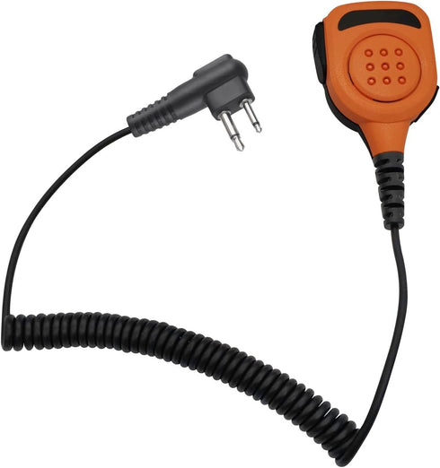 Two Way Radio Shoulder Mic 2 Prong Remote Speaker Microphone with 3.5mm Audio Jack for Motorola