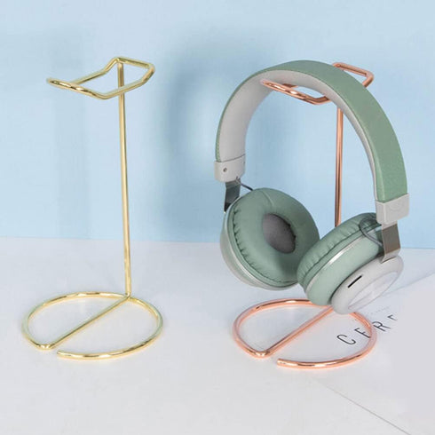 iplusmile Iron Headphone Stand, Desk Earphone Hanger Rack for Headphones, Rose Gold Display Holder