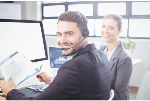 M214C 2.5mm Headset with Microphone & Volume Mute Controls, Compatible with Polycom321, CiscoSPA303, UnidenDECT, AT&T
