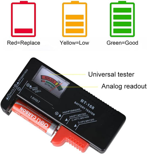 BT-168 200+ 9V Battery Organizer Storage Box with Tester, Battery Vault Case Fireproof Waterproof Explosionproof Holder