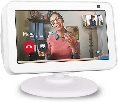 Adjustable Stand for Echo Show 5 (1st Gen and 2nd Gen) | Magnetic, Swivel, Tilt Accessory for Alexa | White