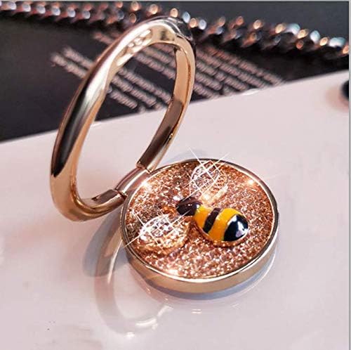 Fashion Bee Pattern Cell Phone Ring Holder, Bling Diamond 360° Rotating Finger Kickstand for iPhone 13 Pro Max