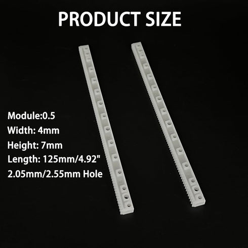 URIMPAVIDO 10PCS 0.5 Module Plastic Gear Plastic Connecting Rod Long Strip Rack Gear Pinion Transmission Rod for DIY