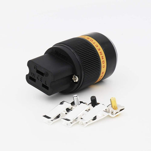 Viborg VF520S Audio Power Plug IEC C19, Pure Red Copper Silver Plated Power Connector AC 20Amp