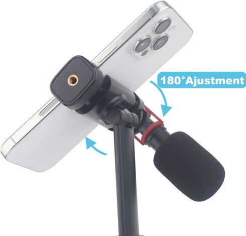Rigdance 2PCS Pack-Phone 1/4" 360 180 Tripod Mount with Screw Thread, Rotate Tilt Phone Holder Adapter for iPhone