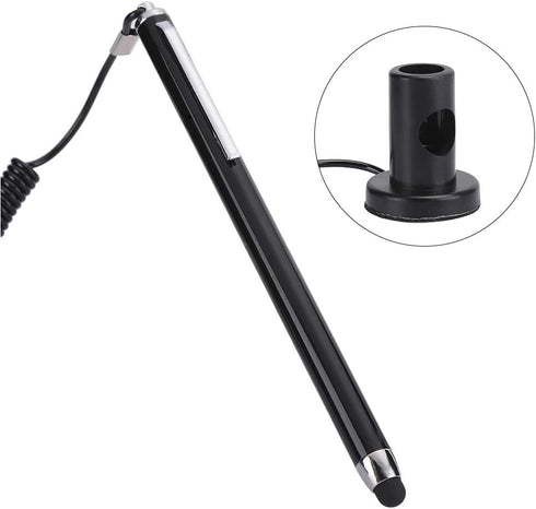 Touch Screen Pen Active Stylus, Capacitive Touch Screen Pen with Spring Rope for POS, PDA, Industrial PC, Car Navigator