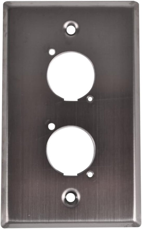 Stainless Steel Wall Plate by Seismic Audio, Dual "D" Size Connectors for Cable Installation
