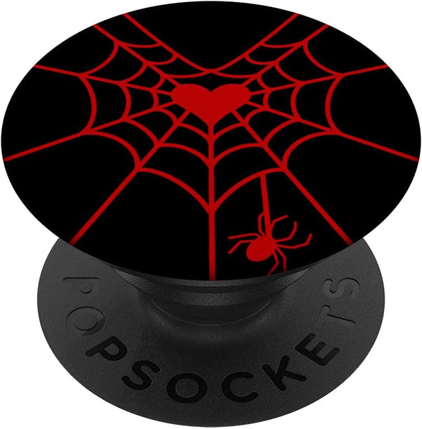 Emo Valentine’s Day Heart Spiderweb Gothic Alt Aesthetic PopSockets Swappable PopGrip