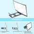 12 Inch 3D Curved HD Phone Screen Amplifier, Foldable Phone Holder for All Smartphones