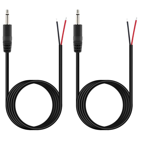 Fancasee 2 Pack 6 ft Replacement 3.5mm Male Plug to Bare Wire Open End Audio Cable Repair