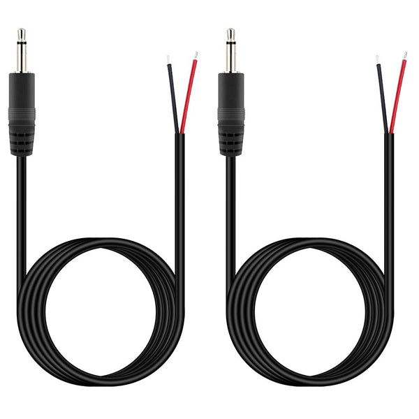 Fancasee 2 Pack 6 ft Replacement 3.5mm Male Plug to Bare Wire Open End Audio Cable Repair