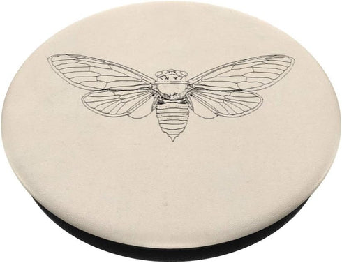 PopSockets PopGrip: Swappable Grip for Phones & Tablets, Brood X Cicada 2021 Simple Minimal Cicada Illustration