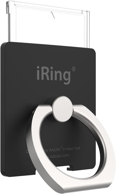 iRing Link, Made in Korea, Wireless Charging Friendly Phone Holder - Compatible with iPhone, Galaxy (Matt Black)