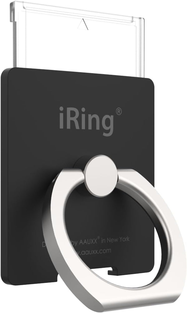 iRing Link, Made in Korea, Wireless Charging Friendly Phone Holder - Compatible with iPhone, Galaxy (Matt Black)