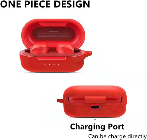 TOZO NC9 Compatible Case, Anti-Lost Shockproof Portable Silicone Protective Cover (Red)
