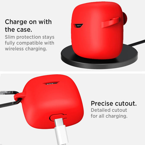 Miimall Compatible JBL Tune Flex Protective Silicone Case Cover - Red