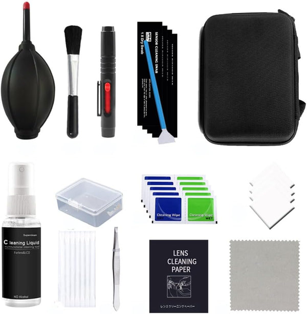 13 in 1 Dust Swiping Air Blower Brush Pen Cleaner Cloth Kit for Digital Video Camera, Computer, Smartphone Screen Lens