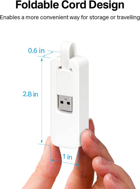 TP-Link USB to Ethernet Adapter, Foldable USB 3.0 to 10/100/1000 Gigabit Ethernet LAN Network Adapter, Support Windows 10/8.1/8/7/Vista/XP for Desktop Laptop Apple MacBook Linux (UE300) by TP-Link