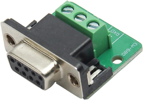 Fielect D-sub DB9 Breakout Board Connector, 9 Pin 2 Row Female Port, Solderless Terminal Block Adapter, 1PCS