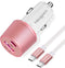 USB C Car Charger, 48W 2-Port Fast Charging Adapter with PD & QC3.0 for iPhone 15 Pro Max, Samsung Galaxy