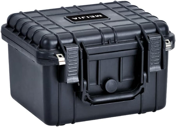MEIJIA Portable All Weather Waterproof Camera Case with Foam, Fits Drones and Camera Equipment, 10.62 x 9.68 x 6.87