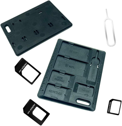 1 Pack SIM Card Holders with Tray Opener Pins, Card Storage Tool Set for Standard Micro Nano Micro-SD Memory Cards