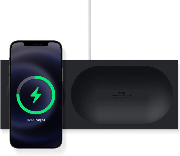 elago Charging Tray Compatible with MagSafe Charger for iPhone 15/14/13/12 and Other Wireless Charging Phones - Black