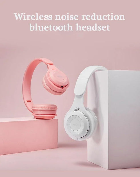 Upgraded Wireless Bluetooth Noise Cancelling Headphones with Mic, Fast Charging, Soft Earpads, Deep Bass, White