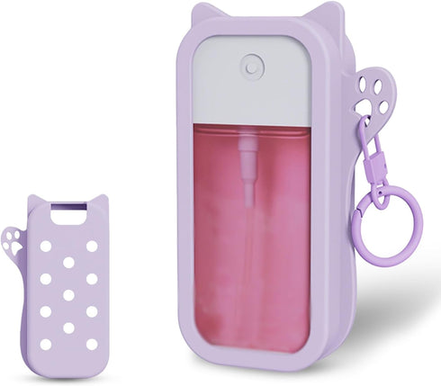 SHANPIN Silicone Case for Hand Sanitizer Spray Protective Cover with Keychain Set