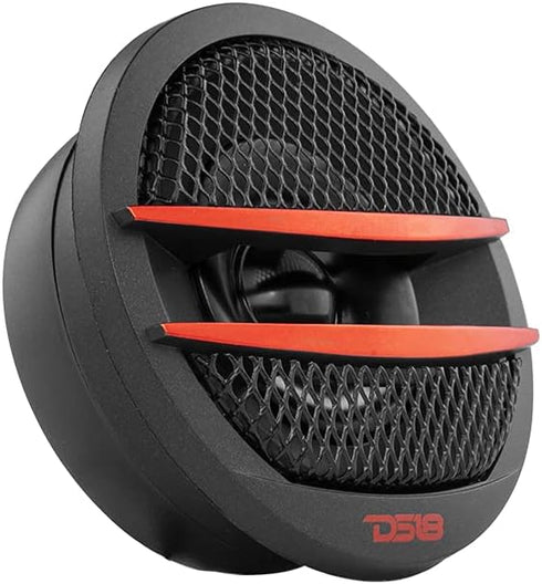 DS18 TX1R 1.38-inch Tweeter Set of 2 (Black/Red) - 200 Watts Max with Mounting Kit
