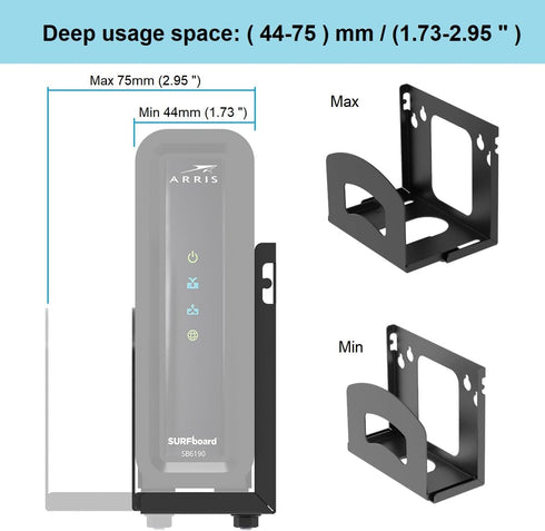 Adjustable Wall Mount for Small Wide Devices, Cable Box Mount for Streaming Media Devices, DVD Players and Boxes
