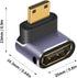 Poyiccot Mini HDMI to HDMI Adapter 8K, Up and Down Angled Mini HDMI Male to HDMI Female Adapter 8K 4K HDR 3D 48Gbps,
