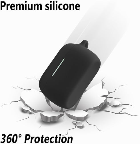 Geiomoo Silicone Carrying Case - Compatible with Jabra Elite 4 Active, Portable Scratch Shock Resistant Cover, Black-1