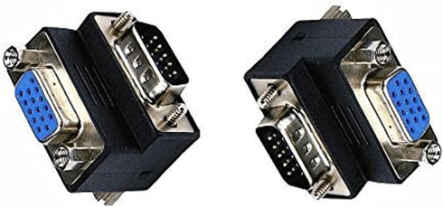 Nightwolf VGA Male to Female 15 Pin SVGA Cable Adapter, 90 Degree Right Angle L Style for PC to Monitor