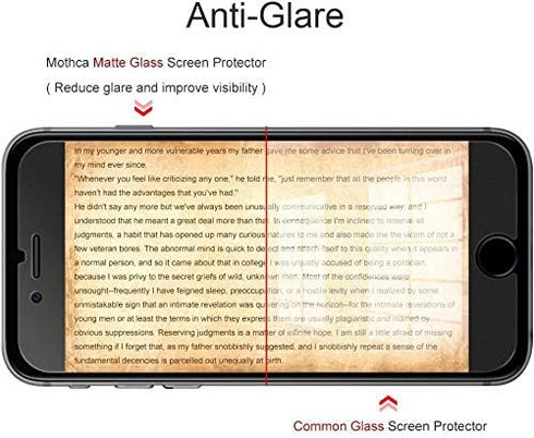Mothca Matte Glass Screen Protector for iPhone SE 2020/2022, Anti-Glare & Anti-Fingerprint, 9H HD Clear Tempered Glass