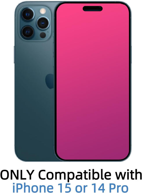 EGKimBa Gradient Colorful Electroplated Privacy Screen Protector for iPhone 15/14 Pro, 6.1", Anti-Spy, Anti-Blue Light.